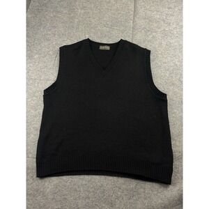 Vintage Tag Sport Sweater Vest Men's XL Alpaca Blend Black Academia Preppy 90s